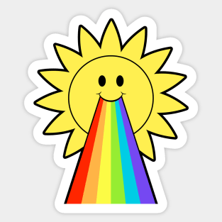 Smiley Sun Puking Rainbow Mental Health LGBT Sticker